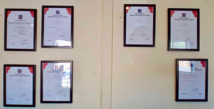 Staff certificates after completing online coronavirus training