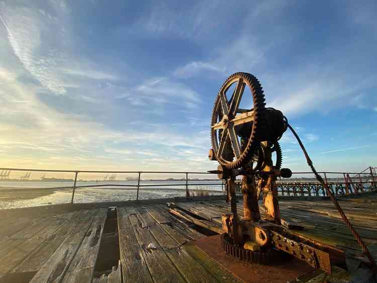 A remaining winch on Admiralty Pier Shotley