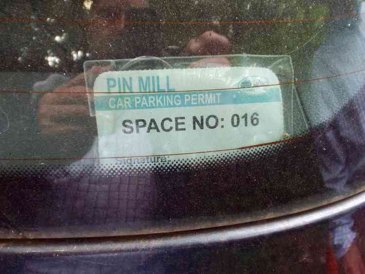 Parking permit displayed