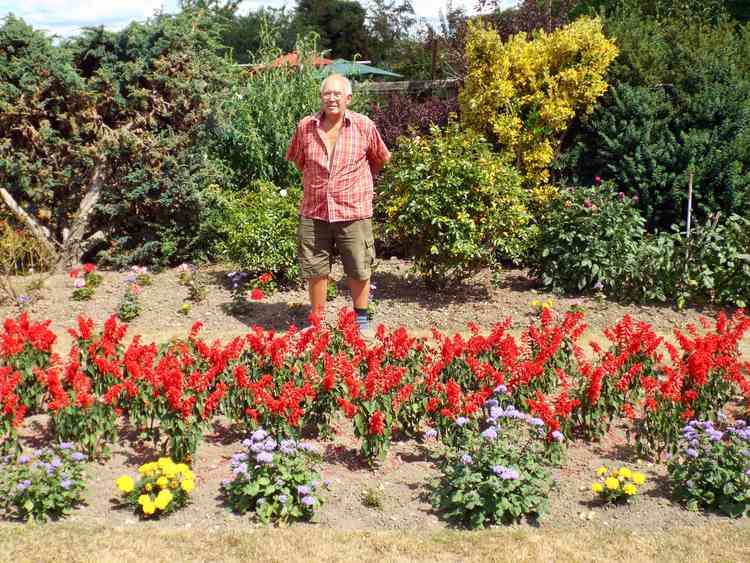 Harold Ship in his wonderful Woolverstone garden