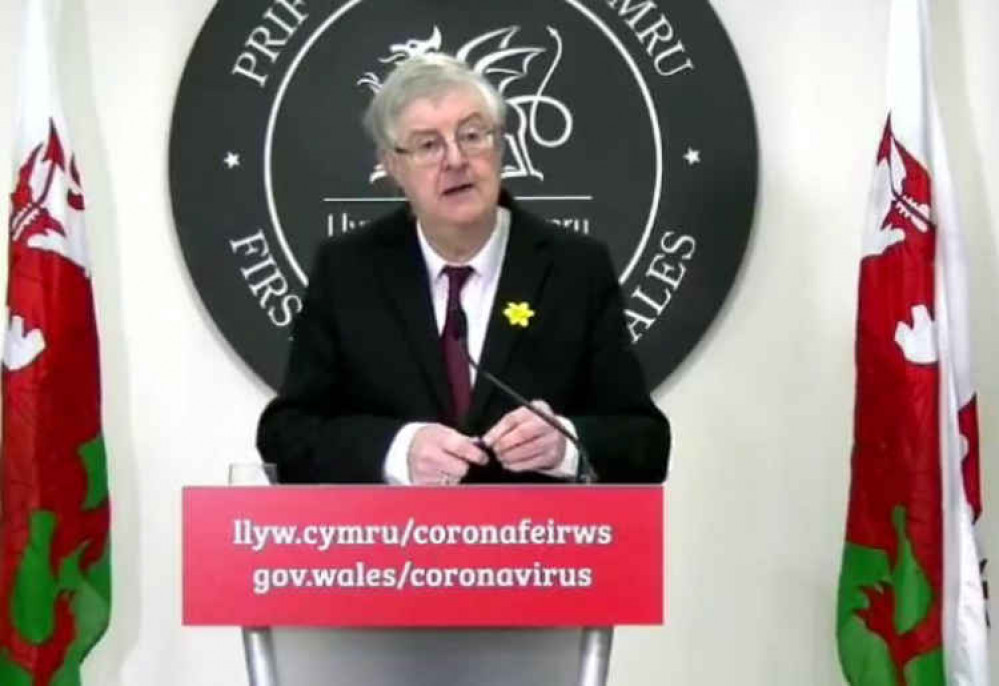 First Minister Mark Drakeford at today's press conference First Minister Mark Drakeford at today's press conference