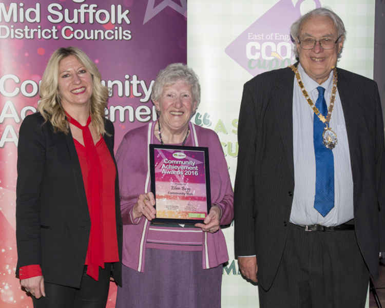 Nick Ridley, pictured here presenting a community award to Shotley's Eileen Bugg