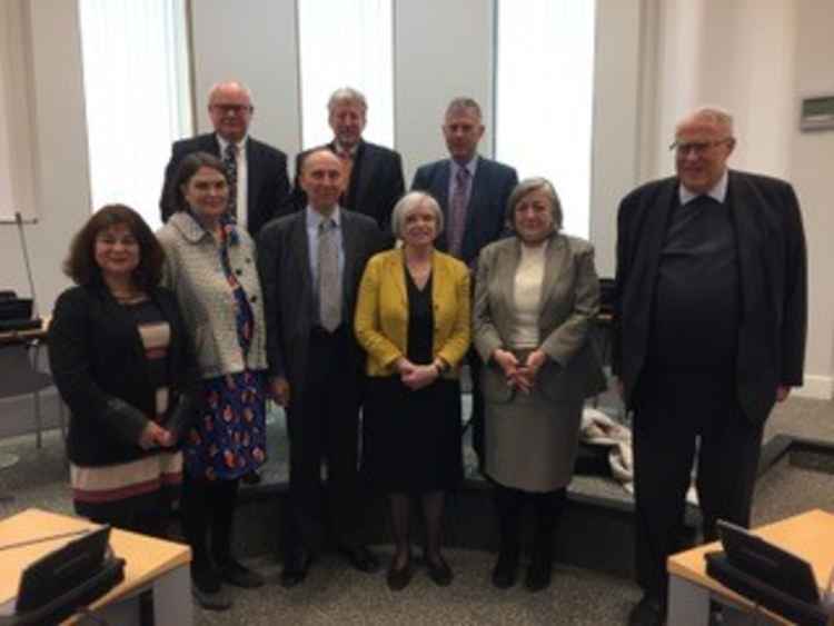 Derek Davis served on cabinet with Cllr Ridley (far right)