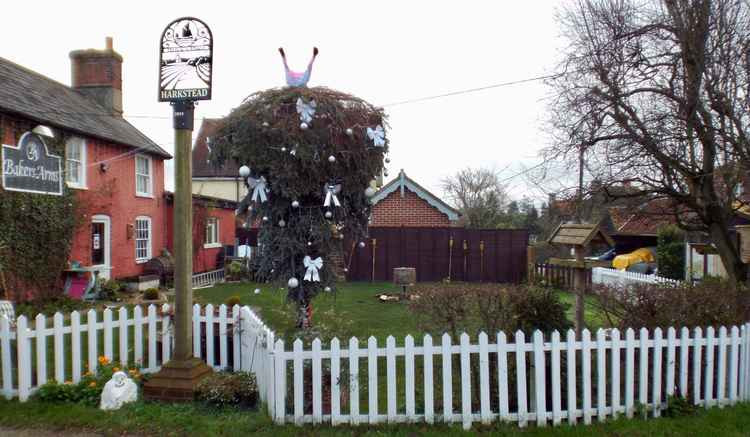 Take a selfie with the topsy turvy tree at Bakers Arms