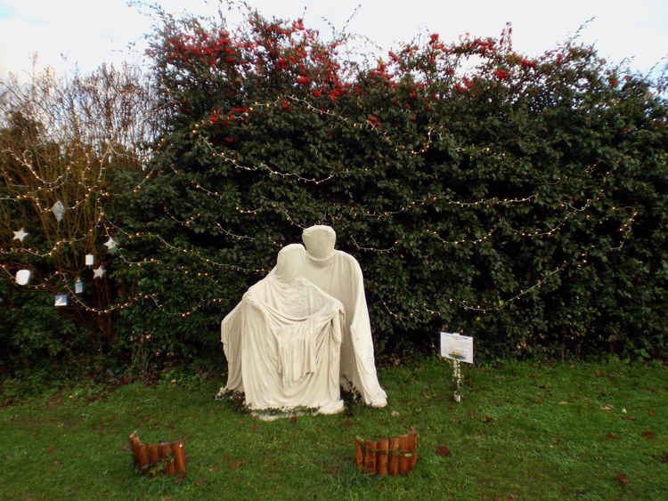 Togetherness 2020 sculpture outside Chelmondiston church by Jill Hodgson