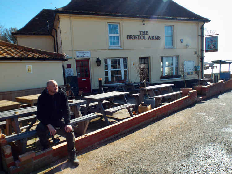 A dejected Bristol Arms landlord Shane Rolin after clearing up