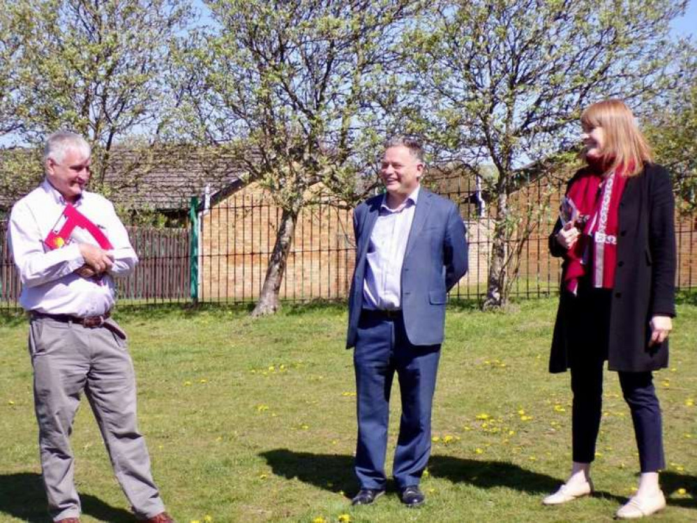 Former Labour council candidate Mike Garvey, with Mike Amesbury MP and Shadow Policing Minister Sarah Jones MP at Green Gates earlier this year.