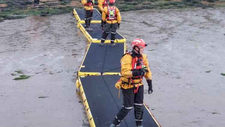 Fire crews used floating pontoon for rescue (Picture credit: Craig Ambury-WhatsApp)