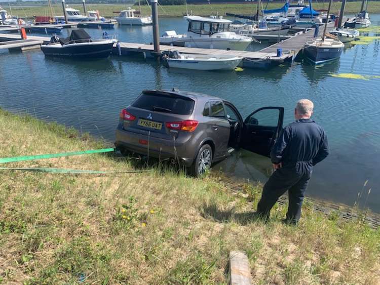 Car ended up in Shotley marina