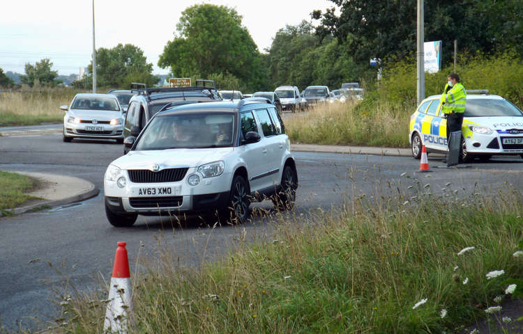 Police block exit onto A14 east