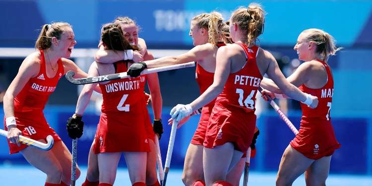 Holbrook's Hannah martin - far right - won Olympic bronze with Great Britain (Picture credit: GB Hockey World Sport Pics