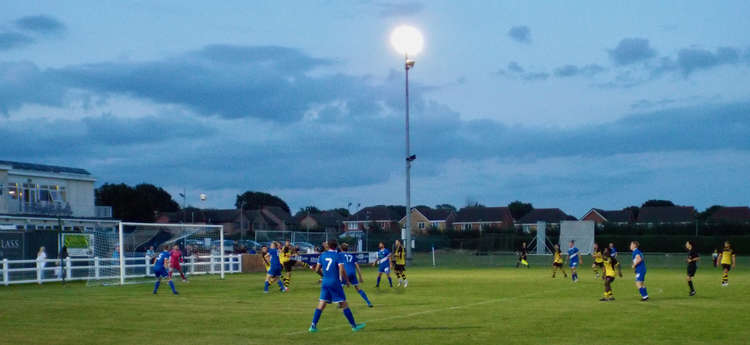 Action from Brantham Athletic and Hadleigh United's draw