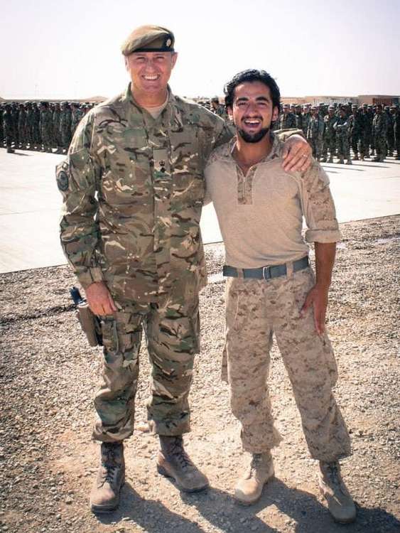 Afghan civilian with British army soldier