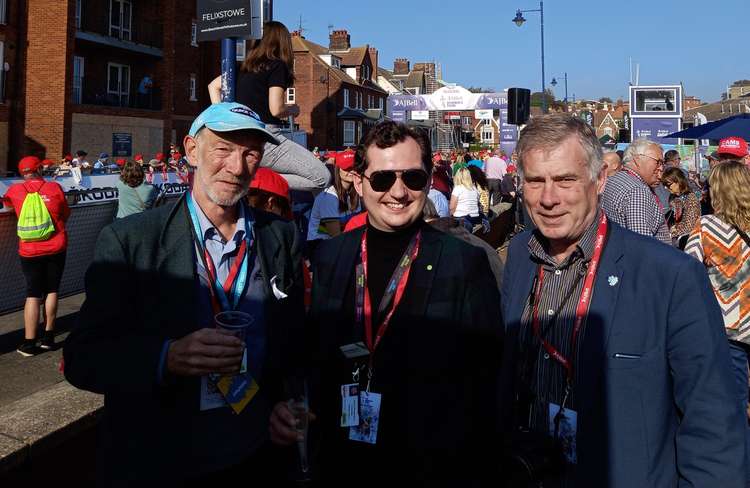 Babergh hosted stages of the AJ Bell Women's Tour, with fellow cabinet members Alastair McCraw and Harry Richardson