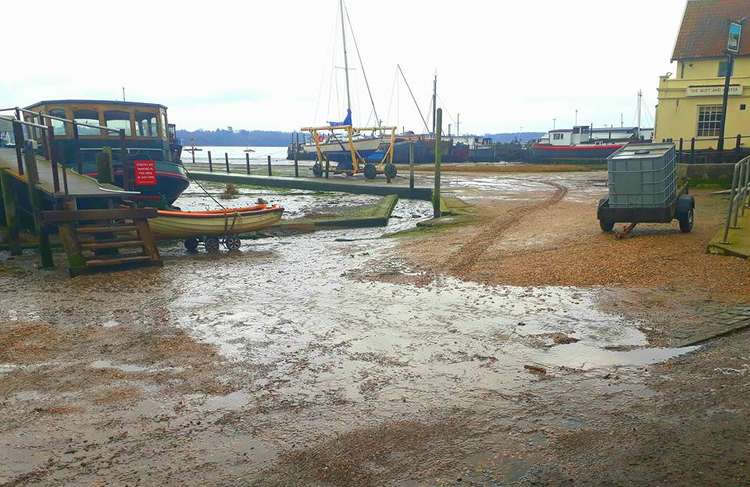 Concerns about increase of sewage into rivers Orwell and Stour, like this at Pin Mill