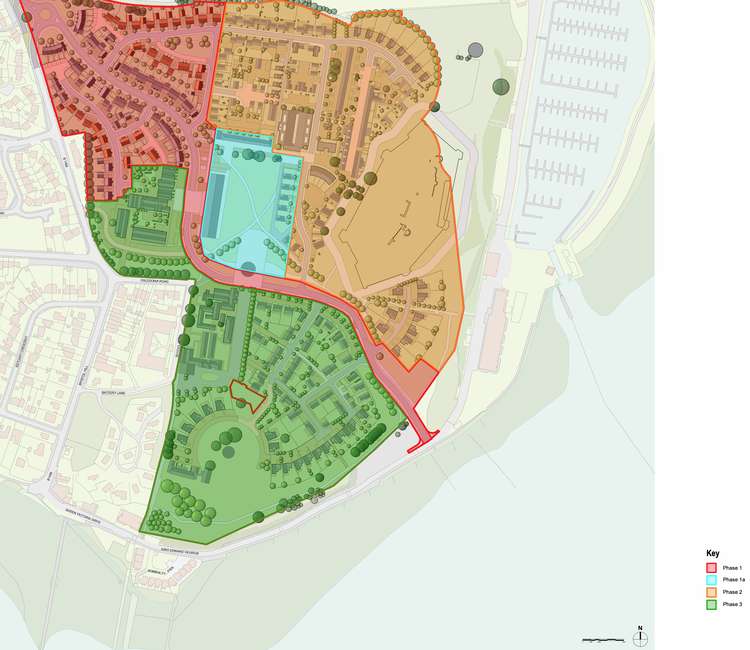 Plan showing phases, with Ganges parade ground now included in the first phase (Picture credit: Haylink/Galliard/Wavensmere)