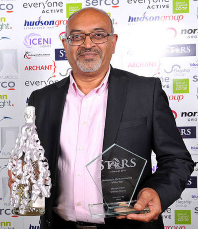 Manish Patel winning Babergh Stars award