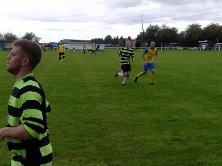 Man of the Match Charlie Waters (close to the camera) and potent-finisher Dan Twigger