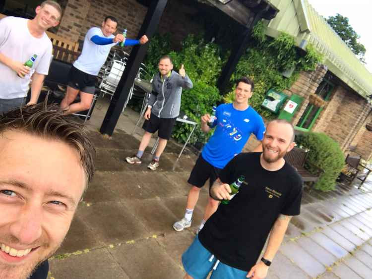 Wardens players after their last run of the first lockdown (Left to right - Ryan Walton, James Butler, Richard Ward, Eamonn Richards, Jamie Gibson, and Ross Farquharson)