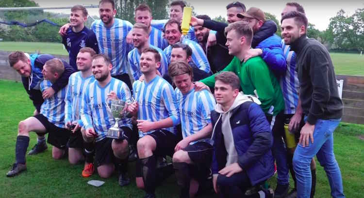 Kenilworth Wardens first team celebrates winning the Benevolent Cup in 2019 (Image via YouTube)
