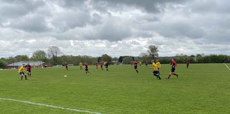 Guy Pearson (left) scored twice today to secure the win for the away side