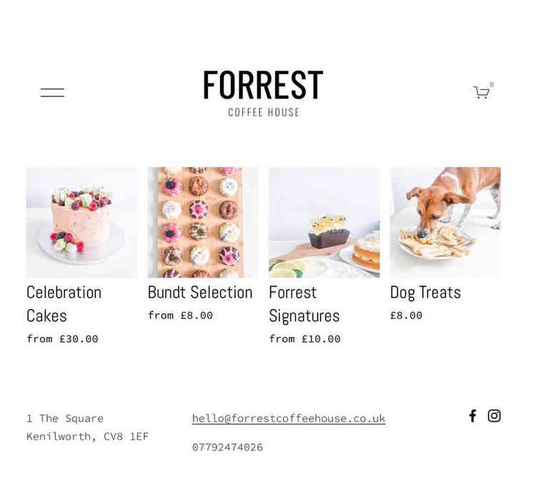 Whilst they aren't open yet, you can already buy cakes and treats online