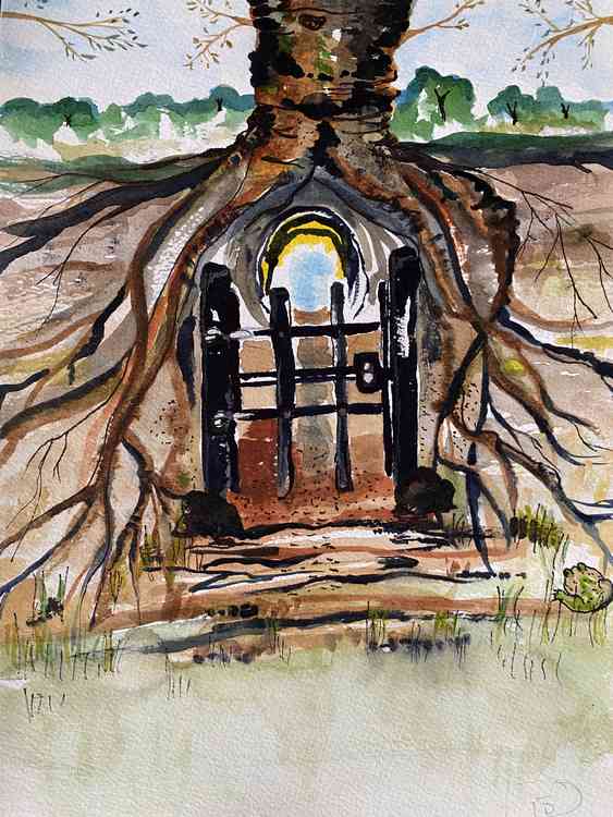 All of the paintings are based on real things, including this tree that can be found in Abbey Fields