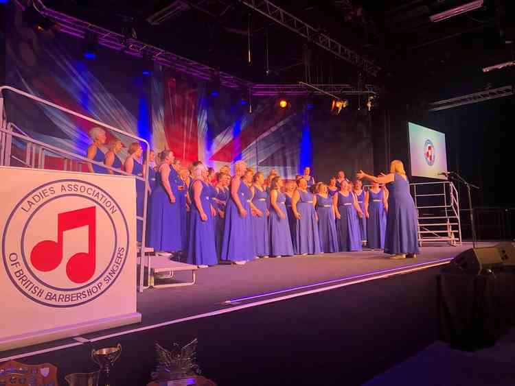 The Chorus are members of the Ladies Association of British Barbershop Singers