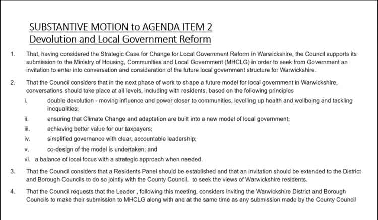 The amended Substantive Motion that was voted on by council members