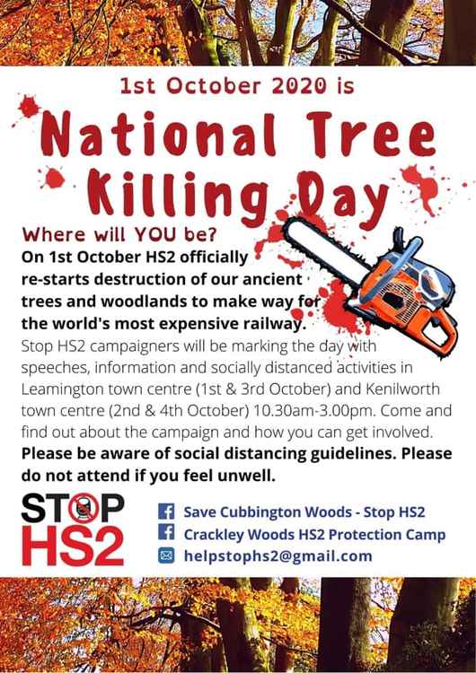 'National Tree Killing Day' outreach events will be held in Kenilworth and Leamington Spa this weekend