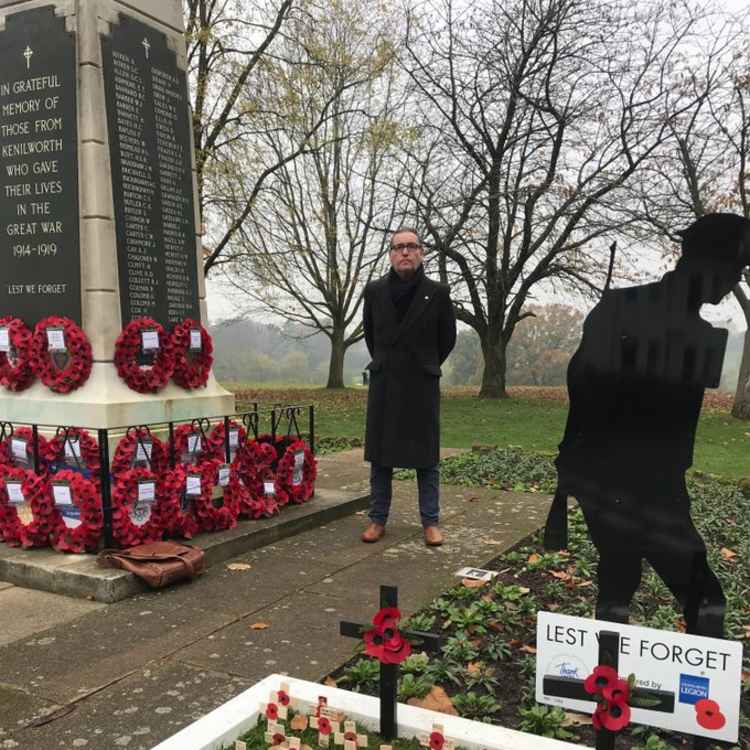 Kenilworth columnists the Bradleys marking Remembrance Sunday at the war memorial today