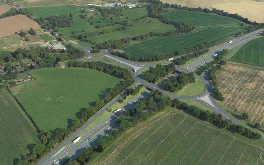 The works between Kenilworth and Coventry will include a new bridge across the A46 and realigned slip roads forming the basis of a new signalised gyratory system (Image via WCC)