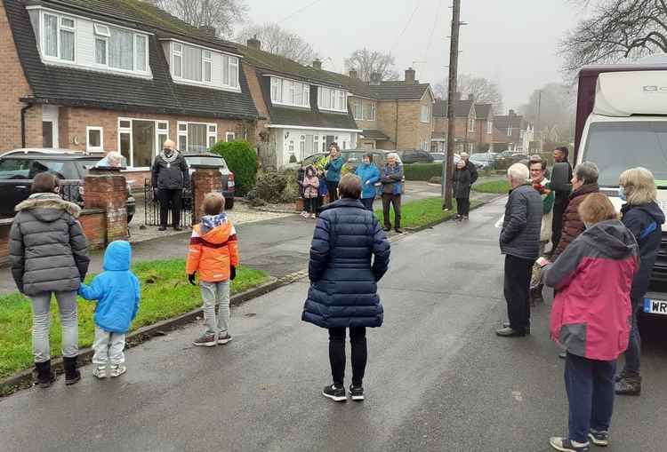 Neighbours in Hermitage Way gathered yesterday morning (Sunday, November 29) to say happy birthday to one of Kenilworth's most popular residents