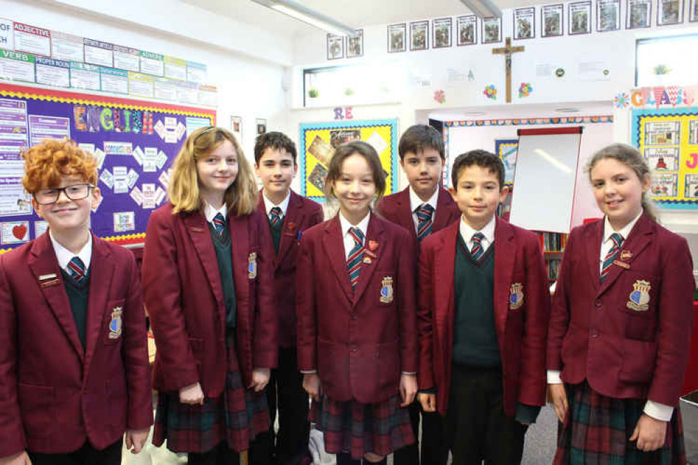 Left to right Seb Darch, Annalise Milburn, Jasper Nicholls, Millie Lammas, Henry Wright, Samuel Beaman-Henderson and Amelia Hunt.