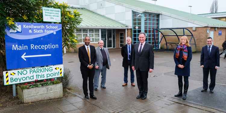 On the current site (l to r) Hayden Abbott, Cllr John Cooke, KMAT Project Manager John Harmon, Cllr Andrew Day and KMAT Trustees Richard Hales and Shirley Whiting.