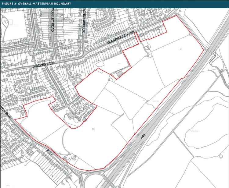 Boundary of the overall site (Image via planning application) Boundary of the overall site (Image via planning application)