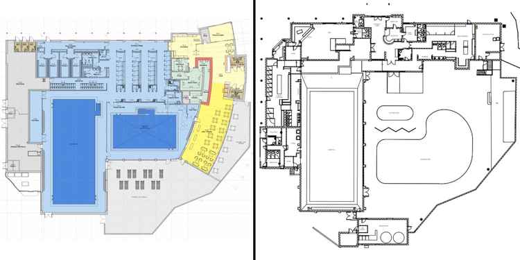 A planning application has now been submitted for the redevelopment work at Abbey Fields leisure centre (Images via planning application)