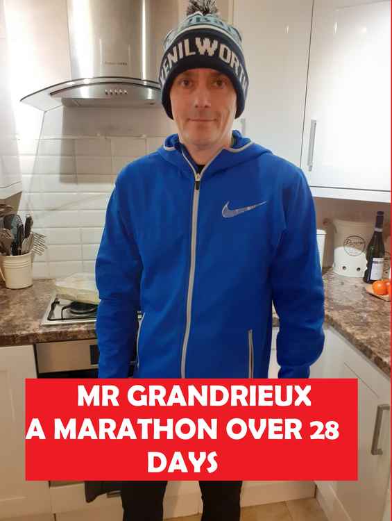 Mr Grandrieux will be running a marathon over the four weeks