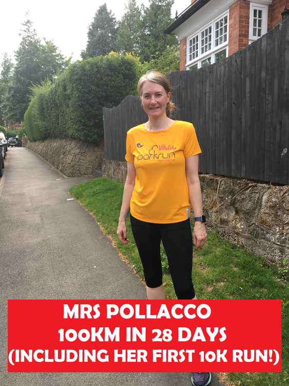 Mrs Pollacco will be running 100km, including her first 10km run