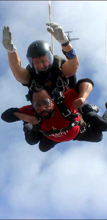 A sponsored skydive was one of the challenges Baabzi has already taken on to raise money in memory of Adam