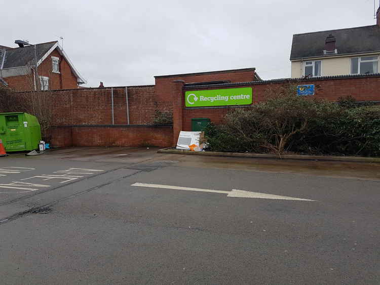 The cleared space behind Sainsbury's recycling banks Wednesday March 10 (Clive Peacock)