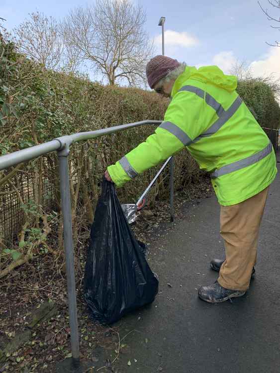 Litter picking on Hyde Road