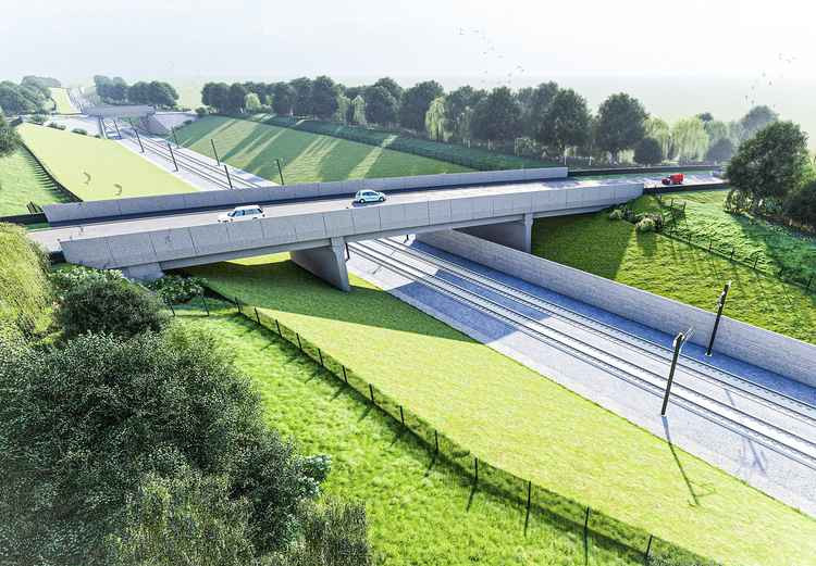 Artist impression of Canley Brook structures (via HS2)