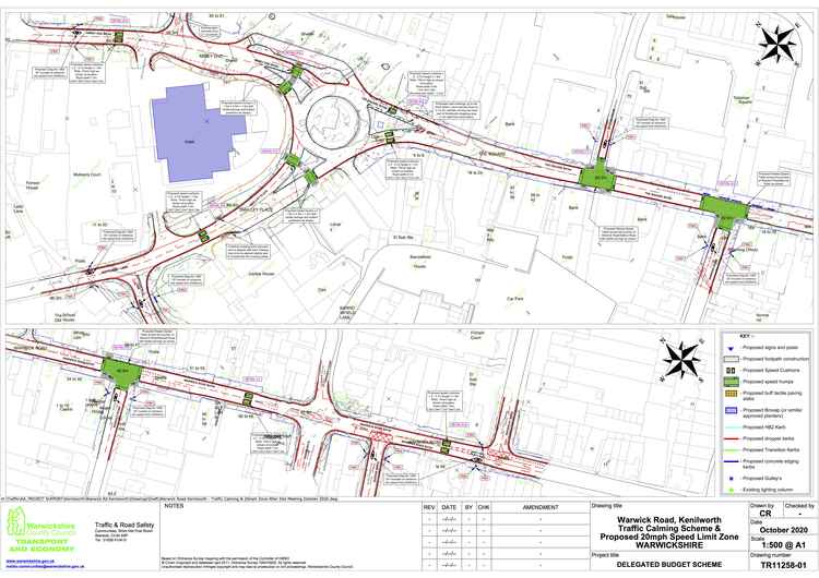 Proposed speed humps, cushions and tables