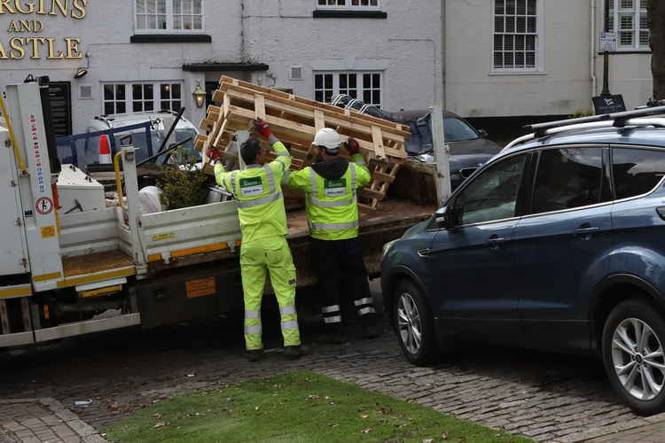 Warwickshire County Council officials dismantled the parklet today