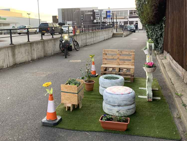 The pocket park near Waitrose