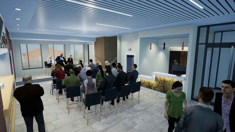 Artist impressions of the remodelled foyer and bar area