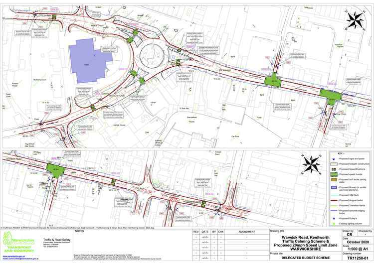 Proposed speed humps, cushions and tables