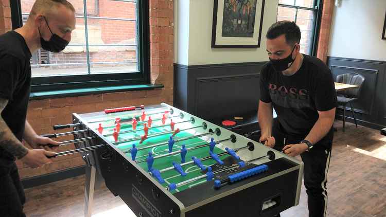 Table football is among the activities available for hire.