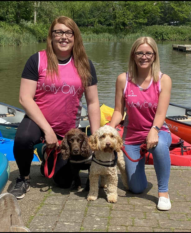 Alex, Emma and dogs Archie and Chester, will all be on the pedalo